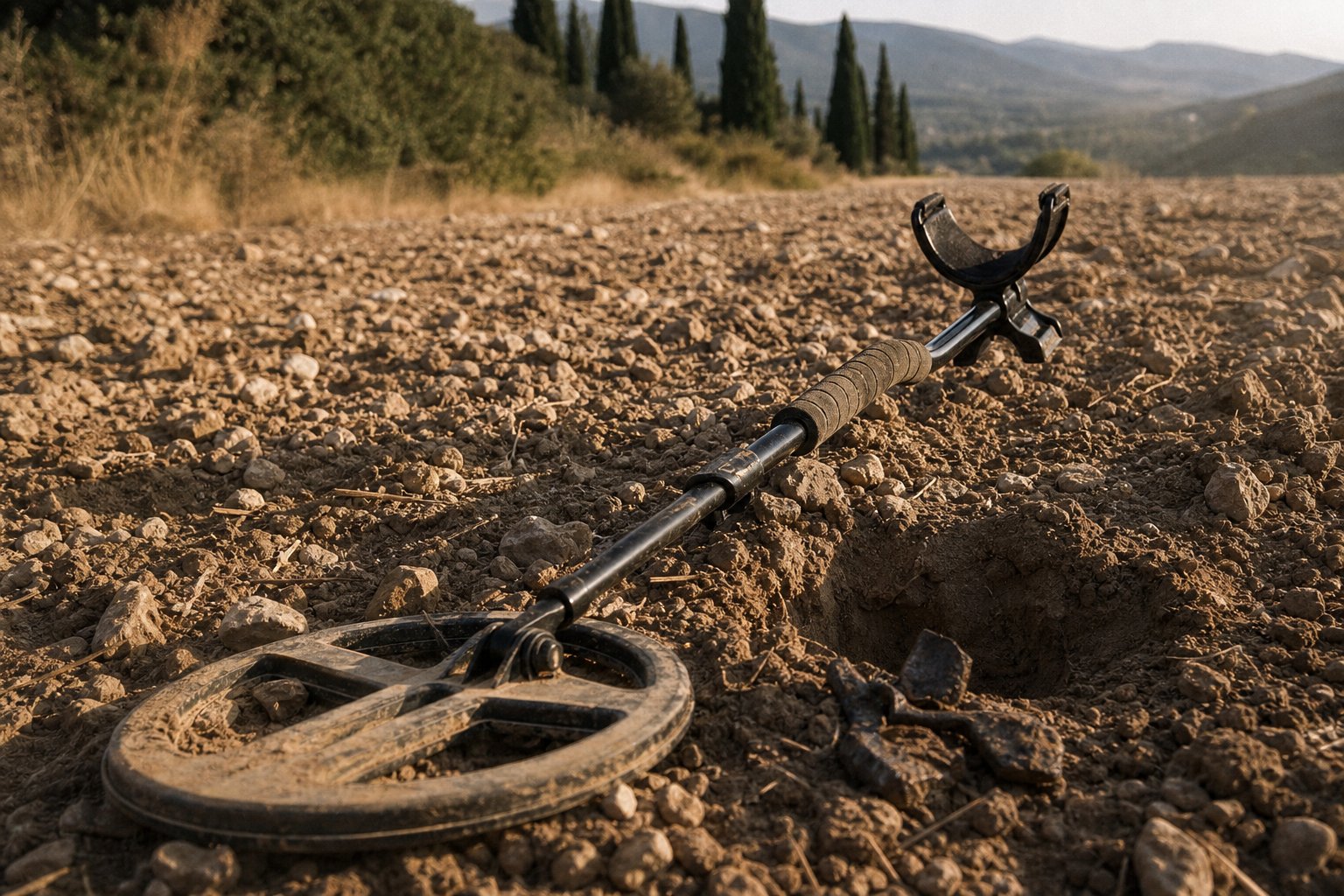 Ανιχνευτής μετάλλων σε πετρώδη έκταση